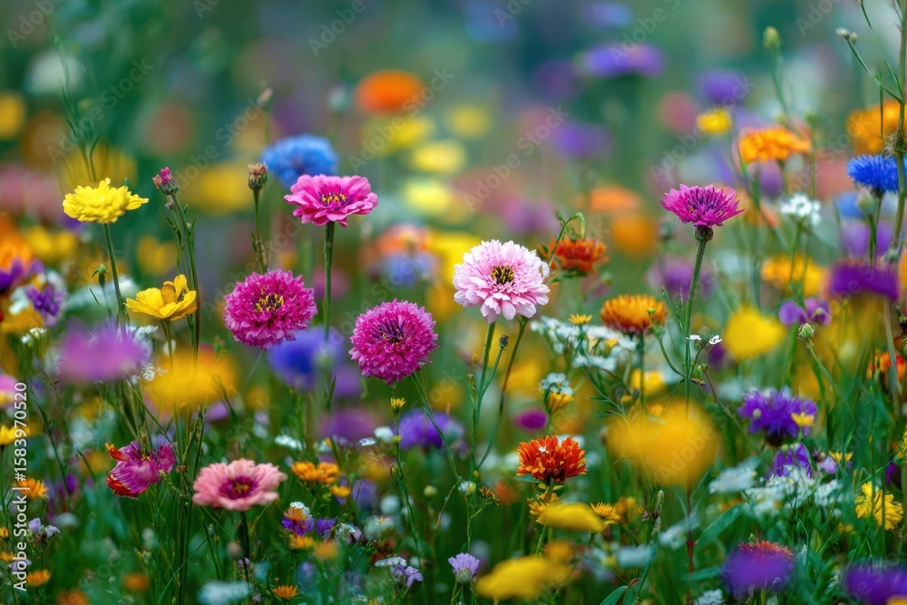 colorful wildflowers on background