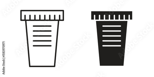 Urine test icon set line art and glyph design. Eps10