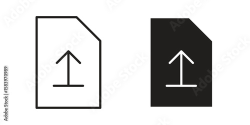Upload file icon set line art and glyph design. Eps10
