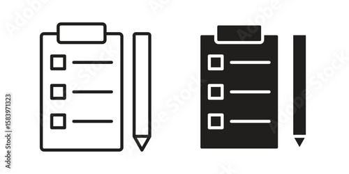 Survey icon set line art and glyph design. Eps10