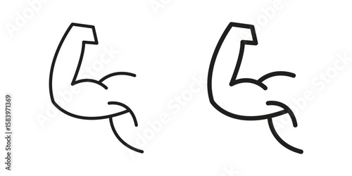 Strong arm icon set line art and glyph design. Eps10