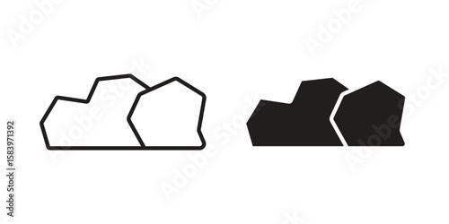 Stone icon set line art and glyph design. Eps10