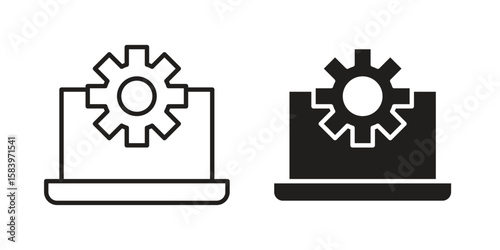 Software Engineering icon set line art and glyph design. Eps10