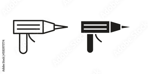 Sealants gun icon set line art and glyph design. Eps10