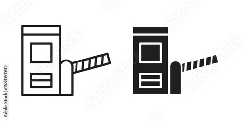 Road toll icon set line art and glyph design. Eps10
