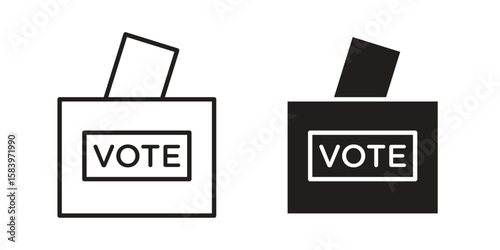 Referendum icon set line art and glyph design. Eps10