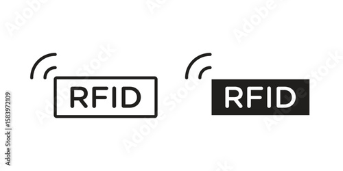 RFID icon set line art and glyph design. Eps10