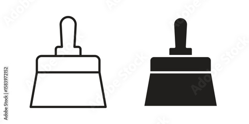 Putty knife icon set line art and glyph design. Eps10