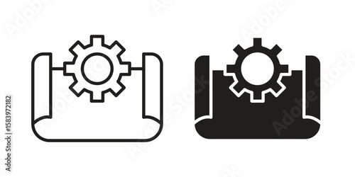 Prototyping icon set line art and glyph design. Eps10