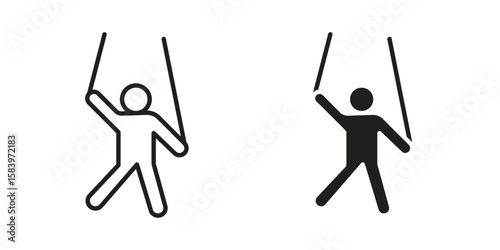 Puppet icon set line art and glyph design. Eps10