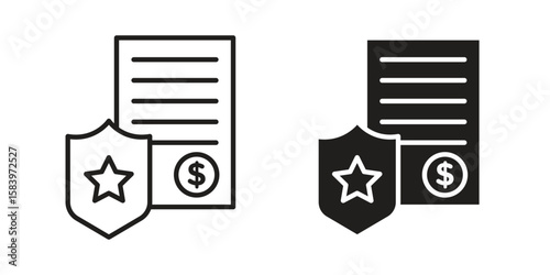 Penalty icon set line art and glyph design. Eps10