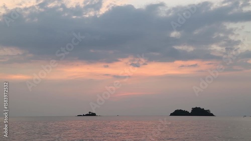 Mixed clips of beautiful landscapes of the sunset sea beach. Thailand