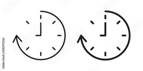 Past icon set line art and glyph design. Eps10