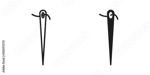 Needle icon set line art and glyph design. Eps10