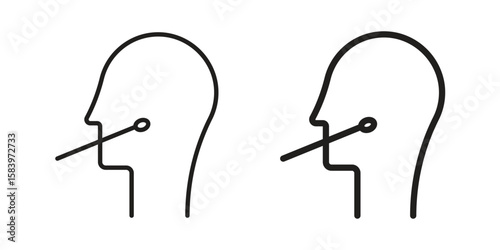 Nasal swab icon set line art and glyph design. Eps10
