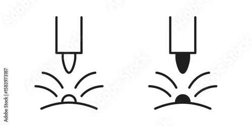 Laser machine icon set line art and glyph design. Eps10