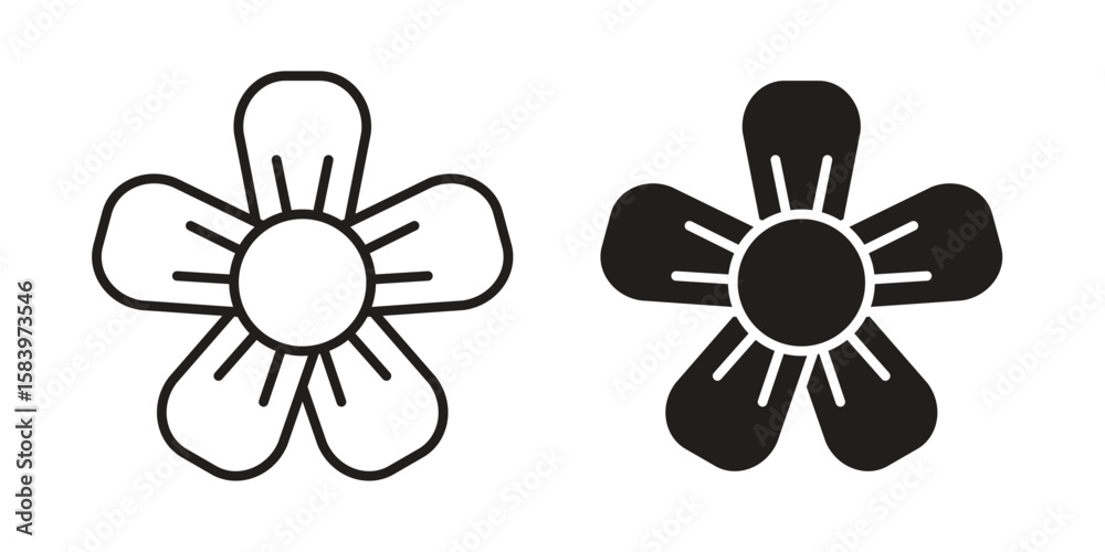 Fototapeta premium Hypericum icon set line art and glyph design. Eps10