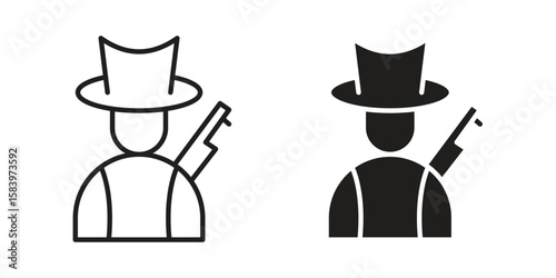 Hunter icon set line art and glyph design. Eps10
