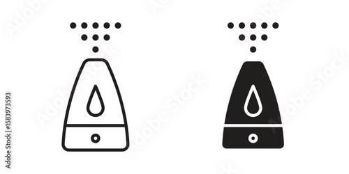 Humidifier icon set line art and glyph design. Eps10