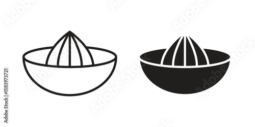 Hand Juicer icon set line art and glyph design. Eps10