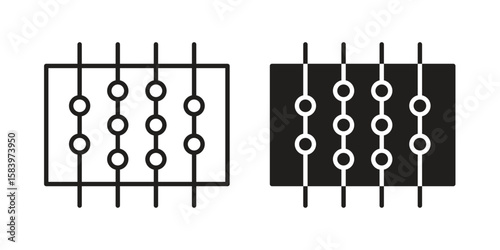 Foosball icon set line art and glyph design. Eps10