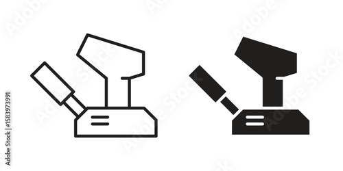 Floor sanding machine icon set line art and glyph design. Eps10