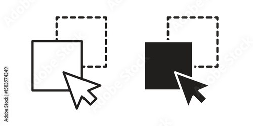 Drag and drop icon set line art and glyph design. Eps10