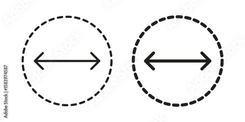 Diameter icon set line art and glyph design. Eps10