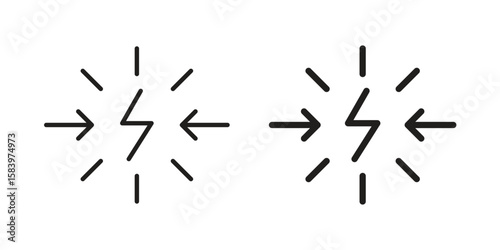 Conflict icon set line art and glyph design. Eps10