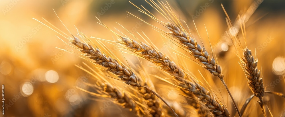 The golden wheat swaying gently in the warm summer breeze. The golden wheat swaying gently in the warm summer breeze.