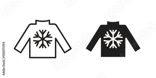 Christmas sweater icon set line art and glyph design. Eps10