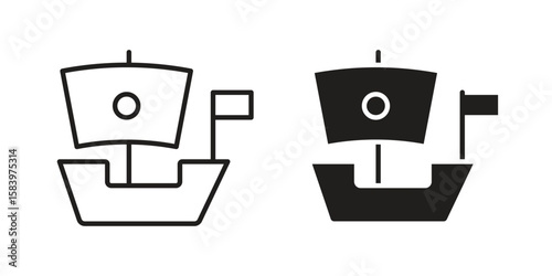 Caravel icon set line art and glyph design. Eps10
