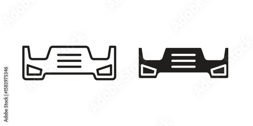 Car bumper icon set line art and glyph design. Eps10