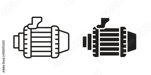 Car alternator icon set line art and glyph design. Eps10