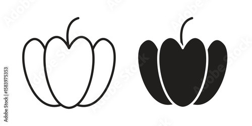 Capsicum icon set line art and glyph design. Eps10