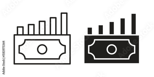 capital gain icon set line art and glyph design. Eps10