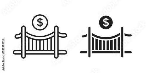 Bridging loan icon set line art and glyph design. Eps10
