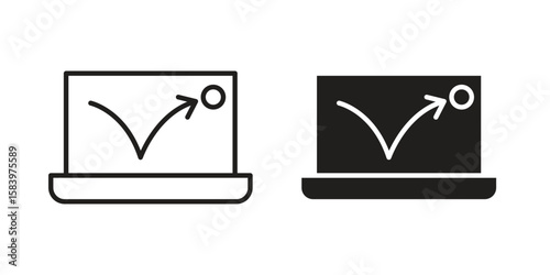 Bounce rate icon set line art and glyph design. Eps10