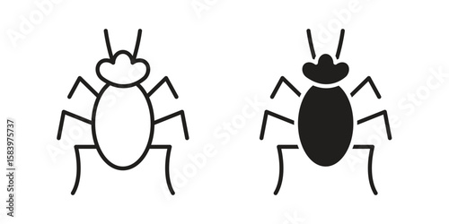 Bedbug icon set line art and glyph design. Eps10