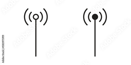 Antenna icon set line art and glyph design. Eps10