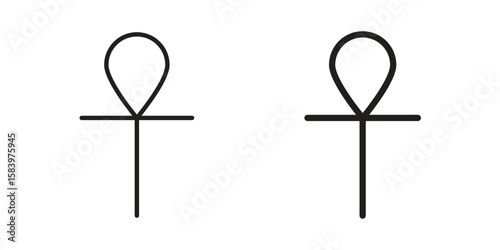Ankh icon set line art and glyph design. Eps10
