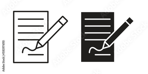 Agreement icon set line art and glyph design. Eps10