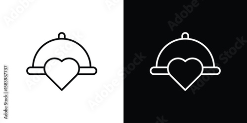 Wedding dinner icon simple vector pictogram. black and white icon concept