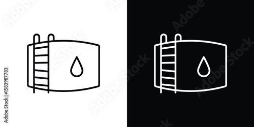 Water tank icon simple vector pictogram. black and white icon concept