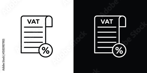 Value added tax VAT icon simple vector pictogram. black and white icon concept