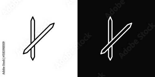 Toothpick icon simple vector pictogram. black and white icon concept