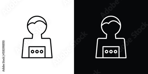 Tourist Guide icon simple vector pictogram. black and white icon concept