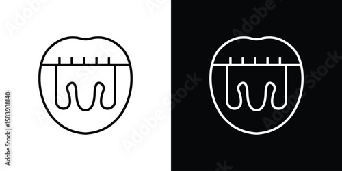 Tonsillitis icon simple vector pictogram. black and white icon concept