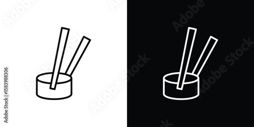 Sushi icon simple vector pictogram. black and white icon concept