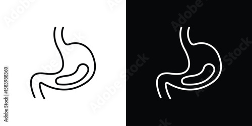 Stomach with Liquids icon simple vector pictogram. black and white icon concept